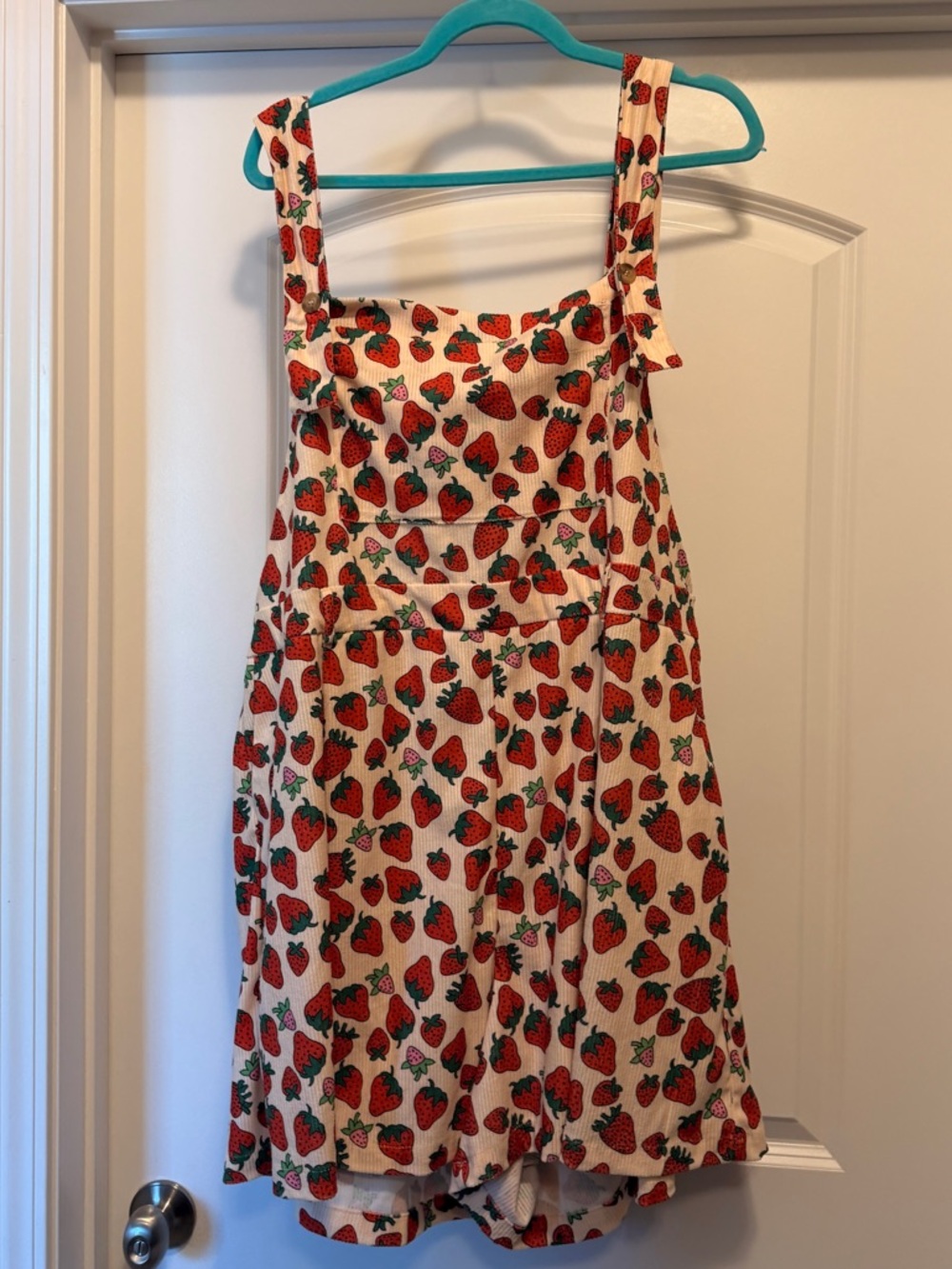 Strawberry Romper - Cream & Red - Picture 1 of 2